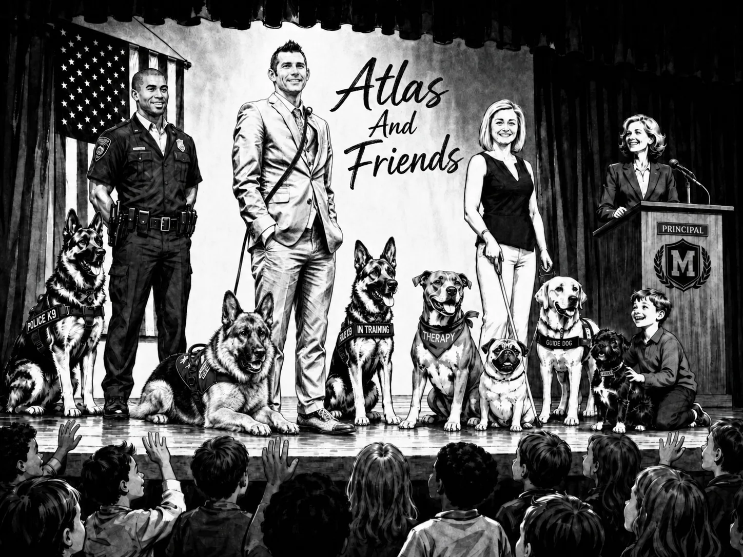 Concept artwork for the in-development illustrated project Atlas & Friends.